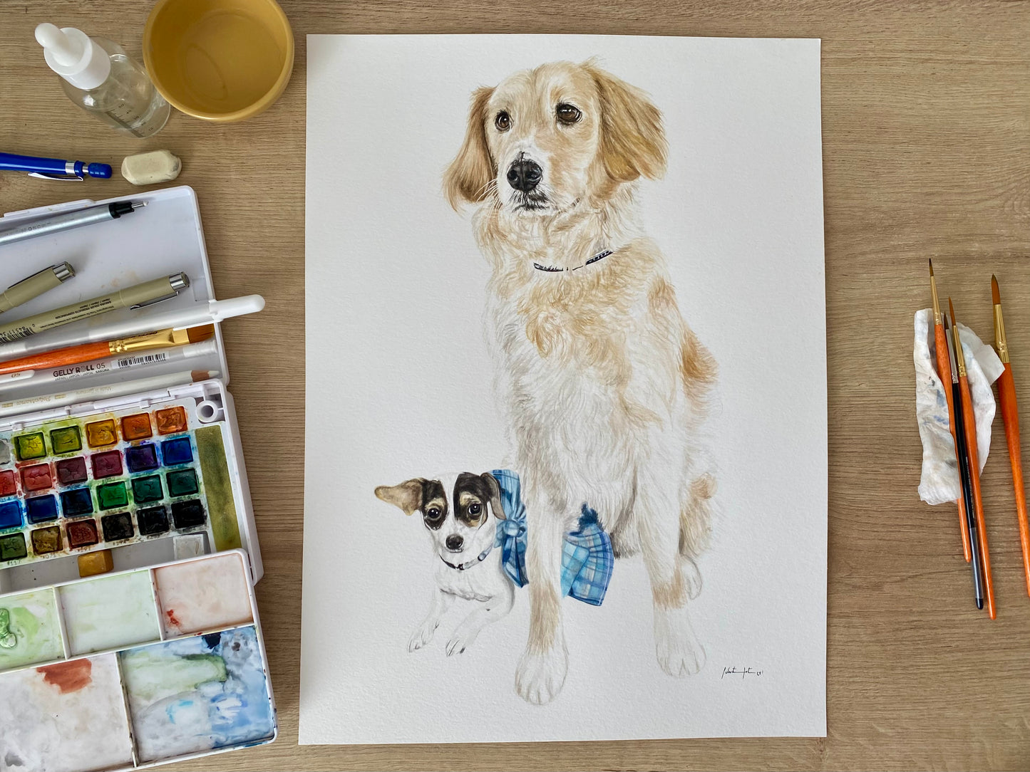 Retrato Mascota Rectangular  (sin marco)