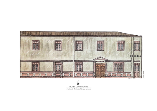 Hotel Continental, Fachada A. Varas, Temuco (Copia 3/4 Edición Limitada)